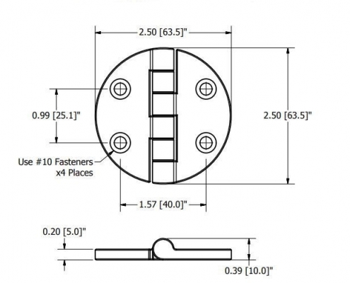 Marine Boat Hardware Stainless Steel Butt Round Hinge (63*63mm)Polished Heavy Duty Hinge - Image 4