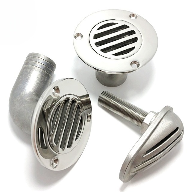 Cút thoát nước boong tàu bằng thép không gỉ đúc mài bóng, phụ kiện thoát nước cockpit hàng hải, ống thoát nước boong tàu, bán buôn.